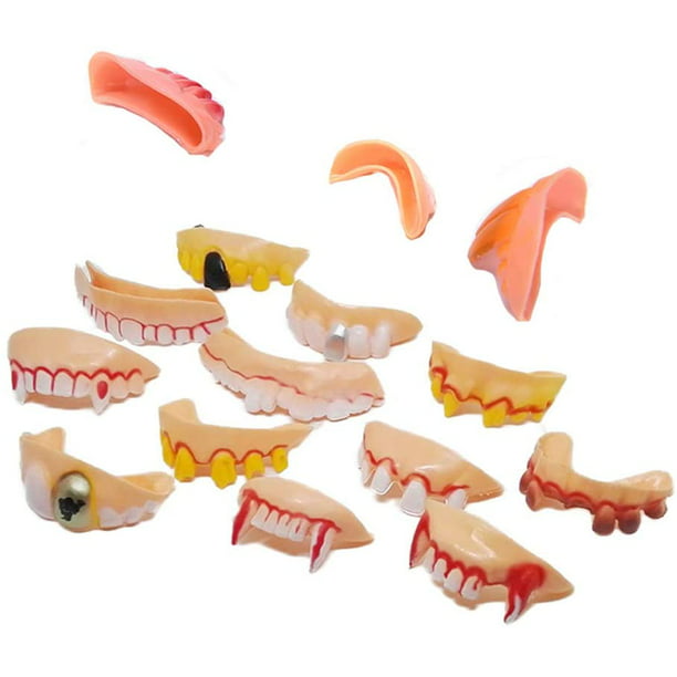 2pcs Fake Teeth Tooth Costume Party Funny Novelty Ugly Prop Trick Joke Gag Toys